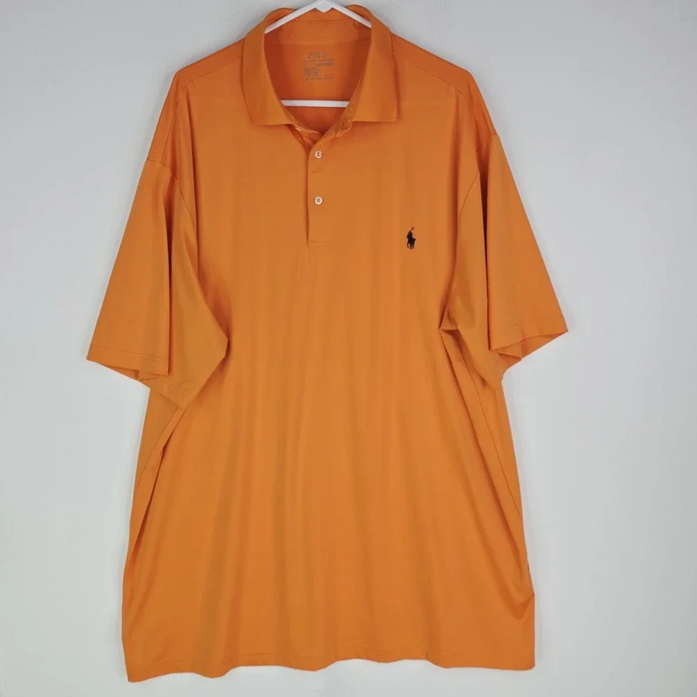 Polo Ralph Lauren Performance Mens 2XLT Orange Short Sleeve Golf Polo Shirt